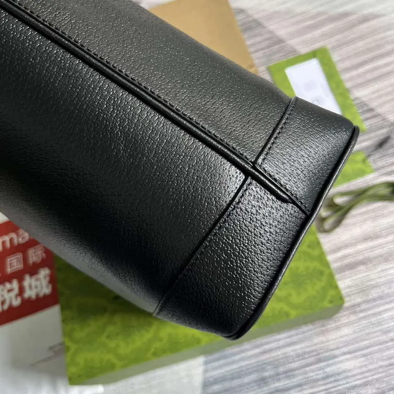 Gucci 739730 Ophidia Střední Tote Taška Černá kůže