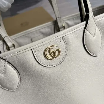 Gucci 739730 Ophidia Střední Tote Taška Bílá kůže