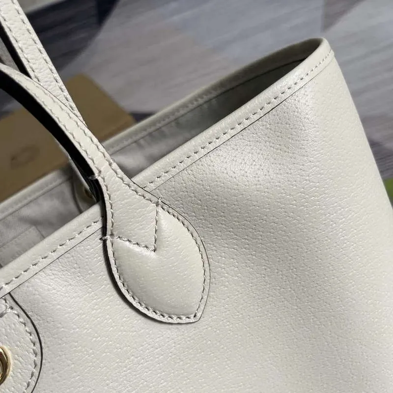 Gucci 739730 Ophidia Střední Tote Taška Bílá kůže