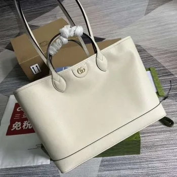 Gucci 739730 Ophidia Střední Tote Taška Bílá kůže