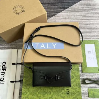 Gucci 699296 Gucci Horsebit 1955 Mini Taška Černá Kůže