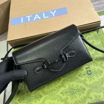 Gucci 699296 Gucci Horsebit 1955 Mini Taška Černá Kůže