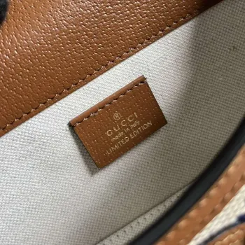 Gucci 699296 Gucci Horsebit 1955 Jumbo GG Mini Taška Modrá velké G