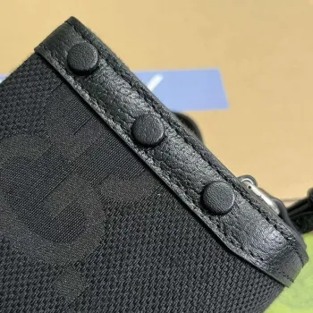 Gucci 699296 Gucci Horsebit 1955 Jumbo GG Mini Taška Černá velké G