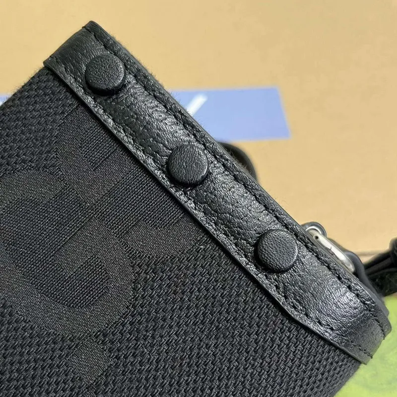 Gucci 699296 Gucci Horsebit 1955 Jumbo GG Mini Taška Černá velké G