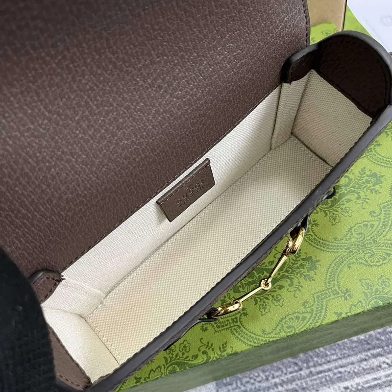 Gucci 699296 Gucci Horsebit 1955 Jumbo GG Mini Taška Hnědá velké G