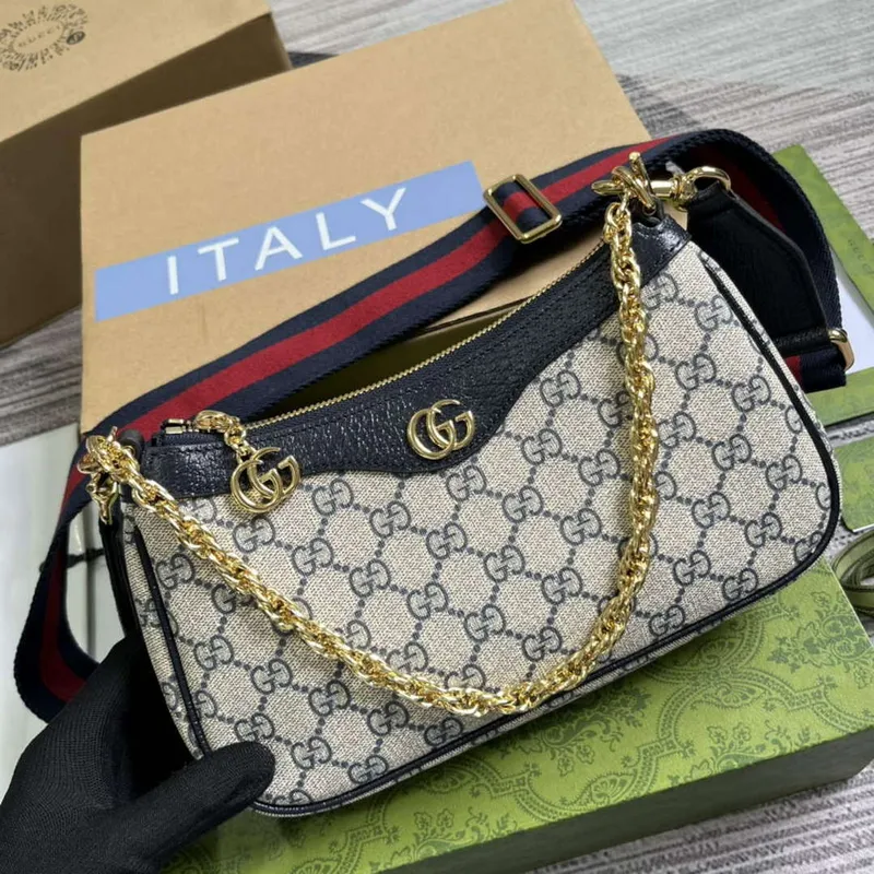 Gucci 735132 Ophidia GG Malá Kabelka Modrá