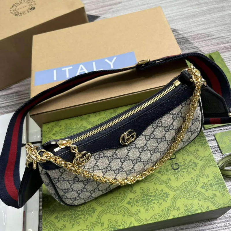 Gucci 735132 Ophidia GG Malá Kabelka Modrá