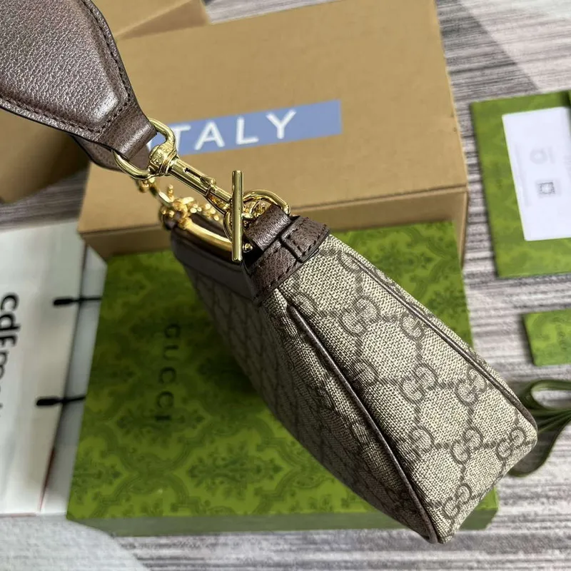 Gucci 735132 Ophidia GG Malá kabelka Hnědá