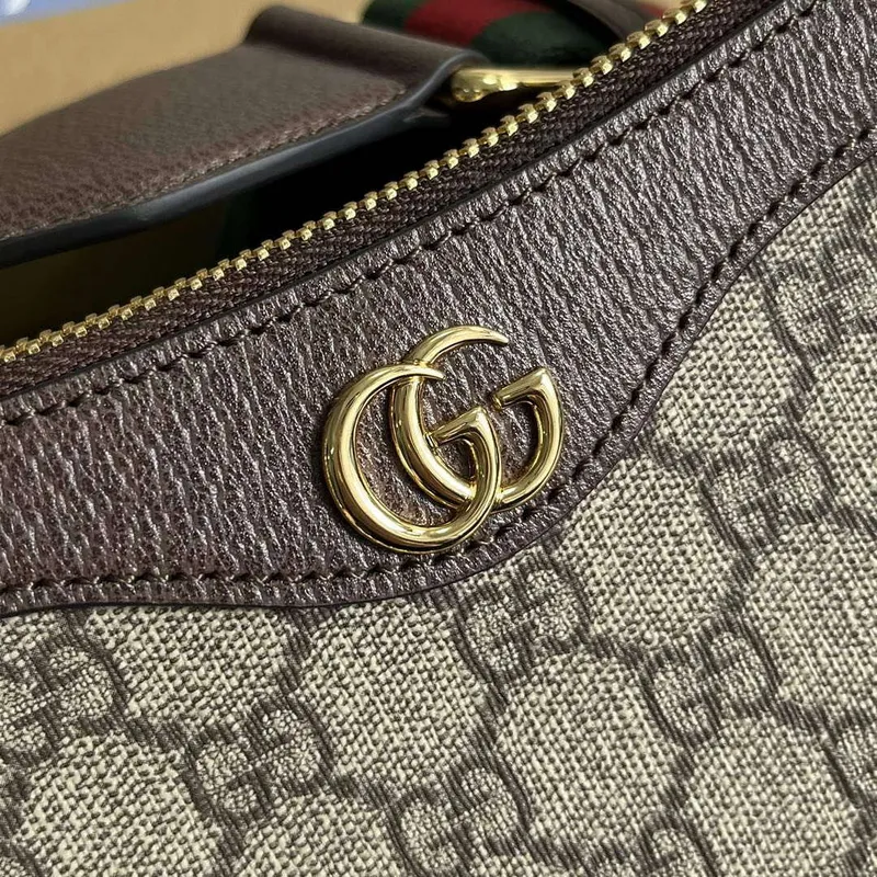 Gucci 735132 Ophidia GG Malá kabelka Hnědá