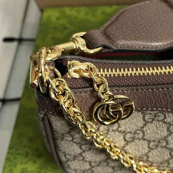 Gucci 735132 Ophidia GG Malá kabelka Hnědá