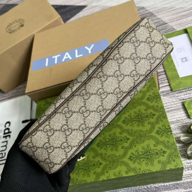 Gucci 735132 Ophidia GG Malá kabelka Hnědá