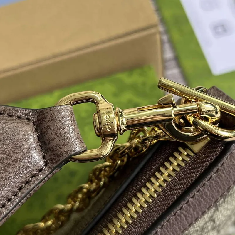 Gucci 735132 Ophidia GG Malá kabelka Hnědá