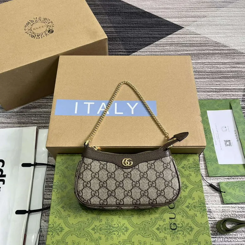 Gucci 764960 Ophidia Mini Taška Hnědá
