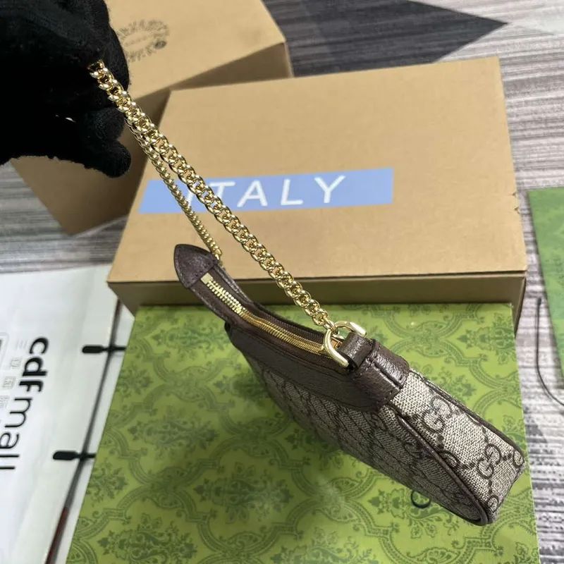 Gucci 764960 Ophidia Mini Taška Hnědá