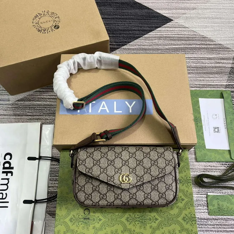 Gucci 764961 Ophidia Mini Taška Hnědá