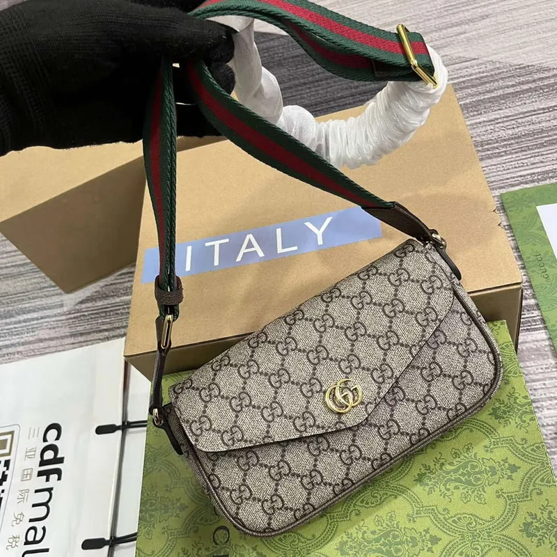 Gucci 764961 Ophidia Mini Taška Hnědá