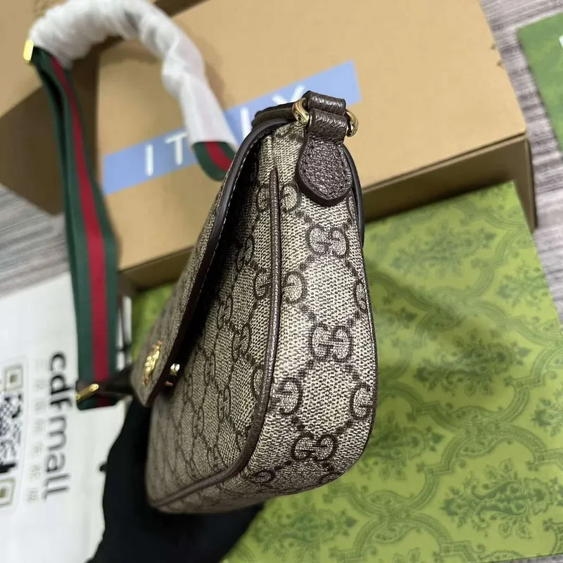Gucci 764961 Ophidia Mini Taška Hnědá