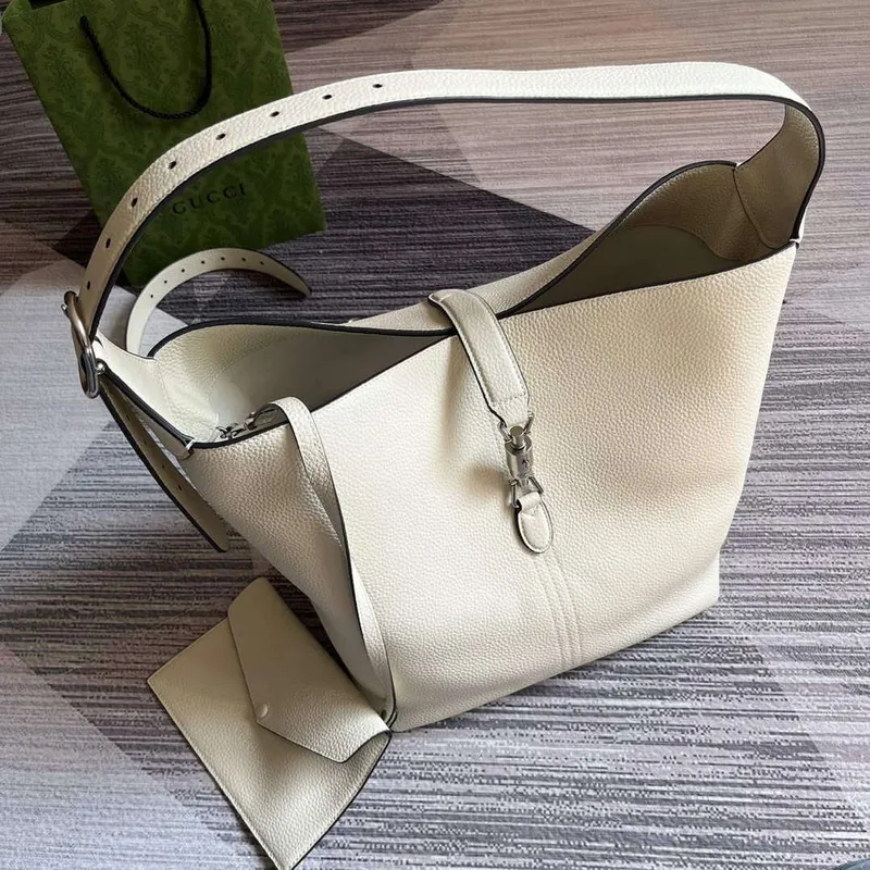 Gucci 763103 Jackie 1961 Malá Kabelka přes Rameno Bílá