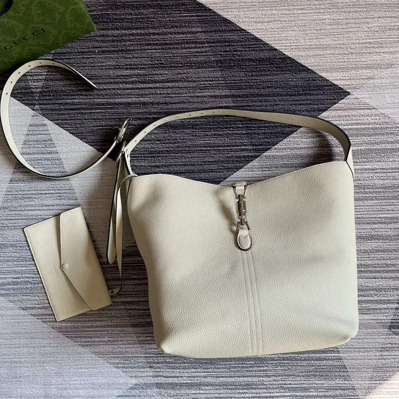 Gucci 763103 Jackie 1961 Malá Kabelka přes Rameno Bílá