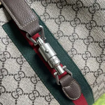 Gucci 763103 Jackie 1961 Malá ramenní taška béžová a ebenová