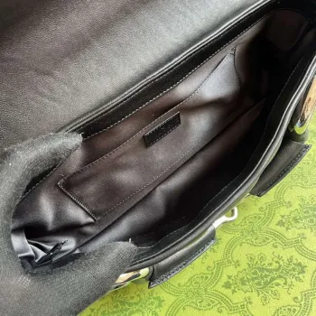 Gucci 764255 Gucci Horsebit Chain Střední Kabelka přes Rameno Černá