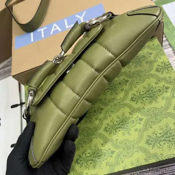 Gucci 764339 Gucci Horsebit Chain Malá Kabelka přes Rameno Zelená