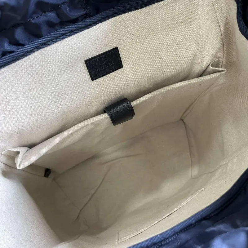 Gucci 598140 Ophidia GG Střední batoh Modrý a černý