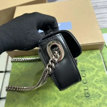 Gucci 760194 Petite GG Super Mini Taška Černá