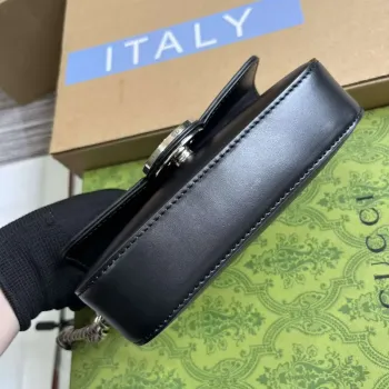 Gucci 760194 Petite GG Super Mini Taška Černá