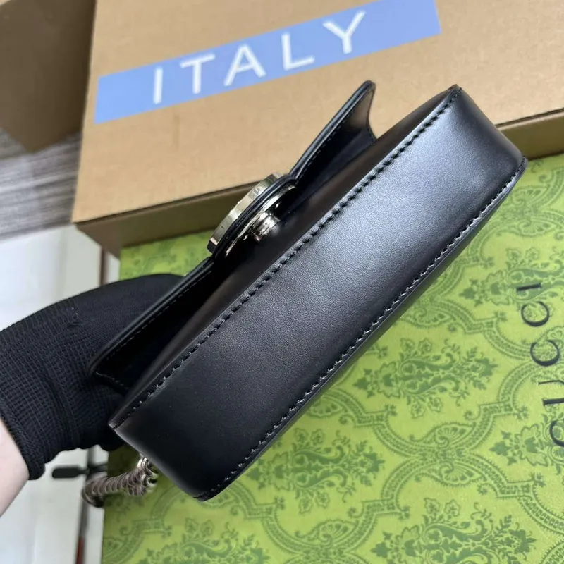 Gucci 760194 Petite GG Super Mini Taška Černá