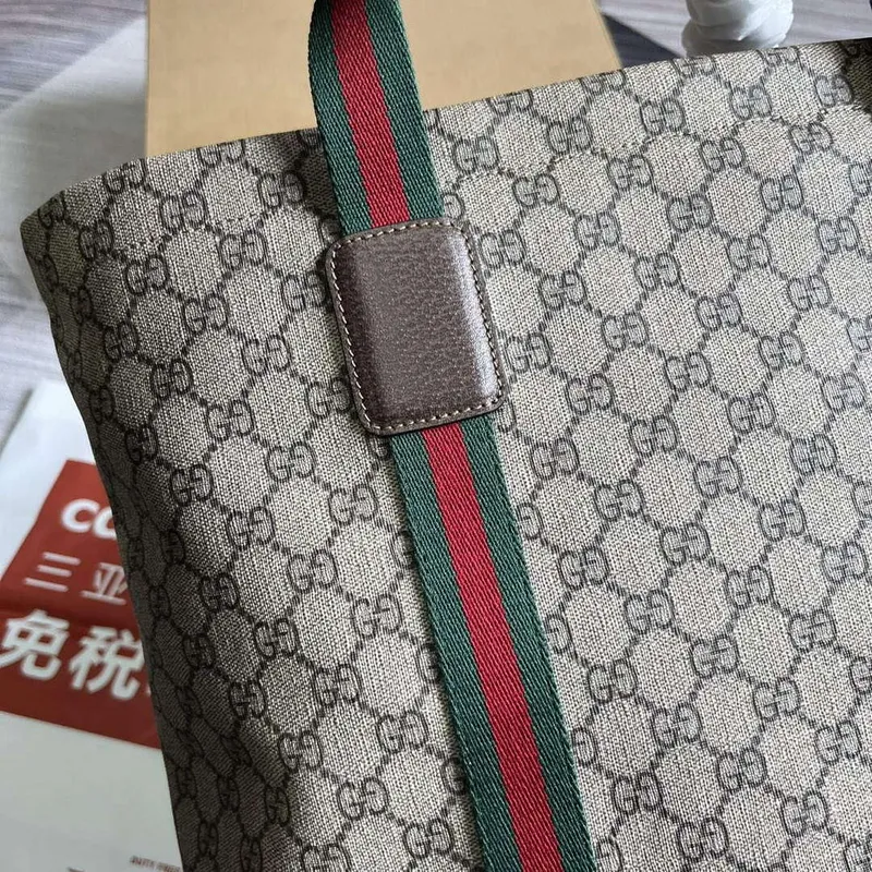 Gucci 763287 GG Tender Střední Tote Taška Béžová