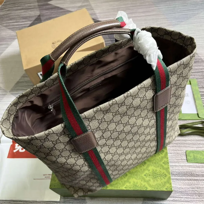 Gucci 763287 GG Tender Střední Tote Taška Béžová