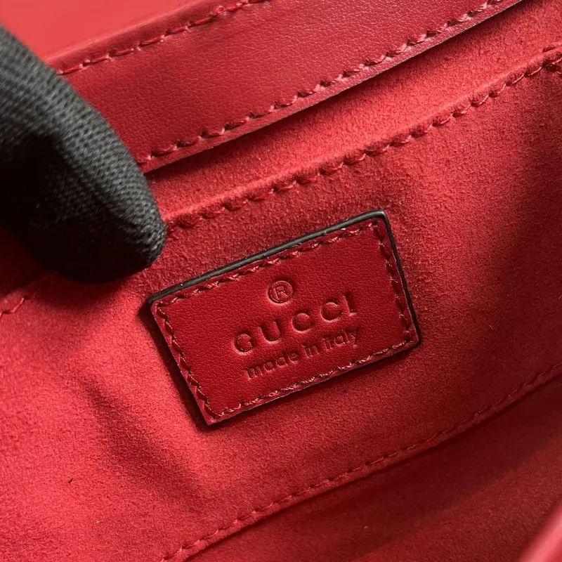 Gucci 764339 Gucci Horsebit Chain Malá Kabelka přes Rameno Červená