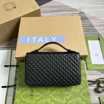 Gucci 449246 Gucci Sima kožený zip kolem pouzdra černá