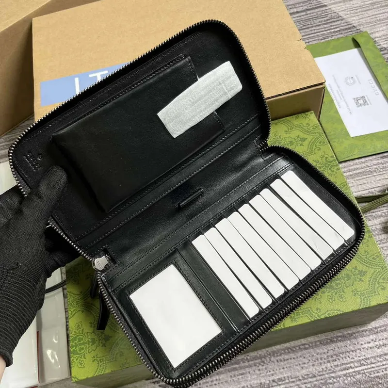 Gucci 395474 Guccissima kožené pouzdro na zip černé