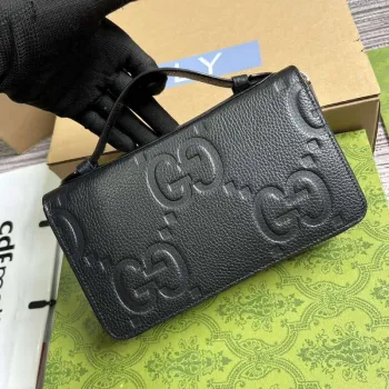 Gucci 751760 Jumbo GG cestovní dokladová taška černá