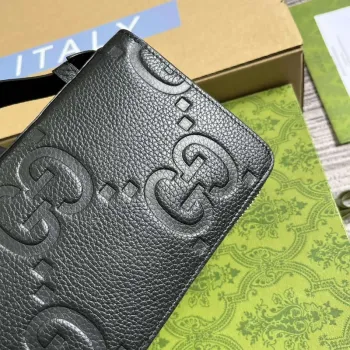 Gucci 751760 Jumbo GG cestovní dokladová taška černá