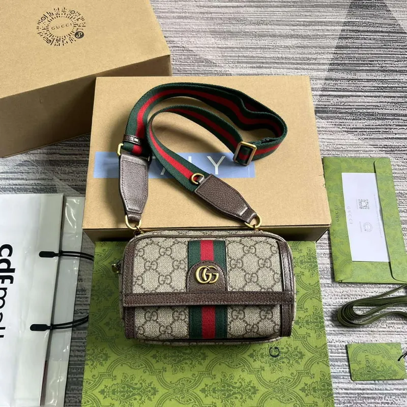 Gucci 746308 Ophidia GG Mini Taška Hnědá