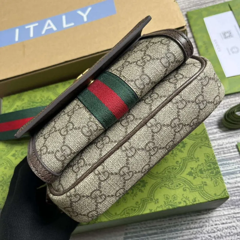 Gucci 746308 Ophidia GG Mini Taška Hnědá
