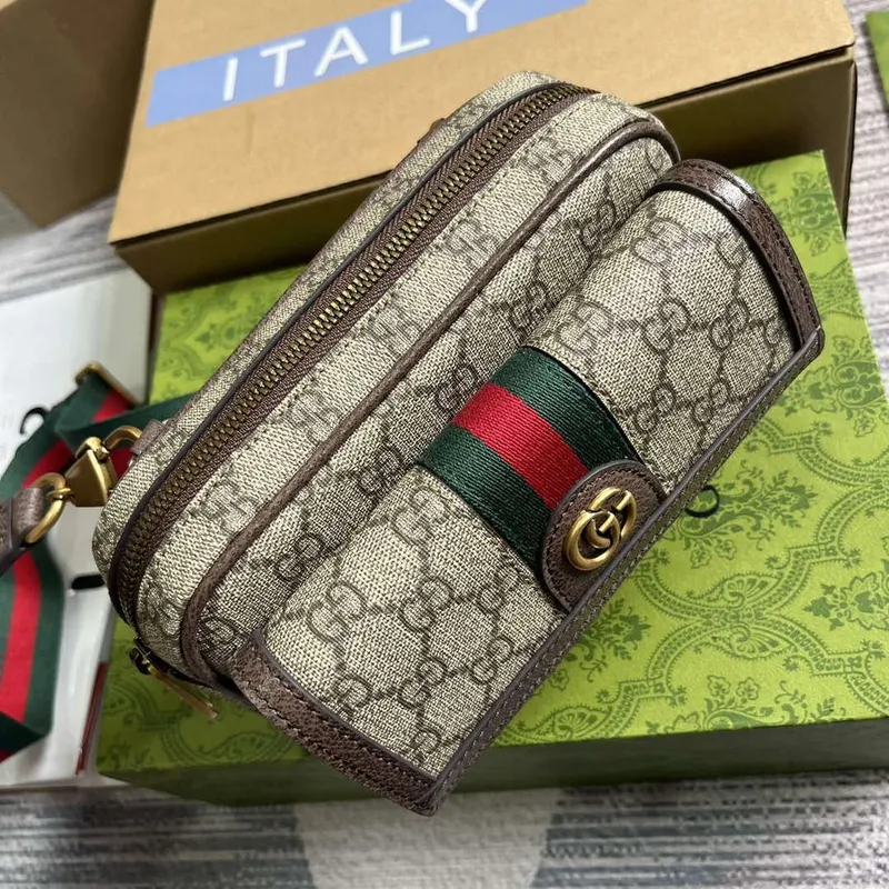 Gucci 746308 Ophidia GG Mini Taška Hnědá
