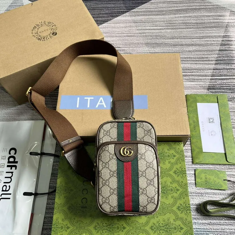 Gucci 752565 Ophidia GG Mini Taška Hnědá