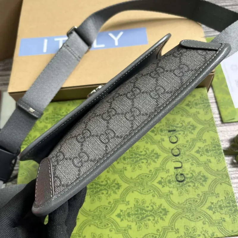 Gucci 752597 Ophidia GG Malá Pásková Taška Šedá