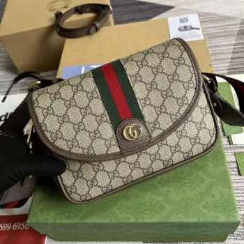 Gucci 722117 Ophidia Mini Gg Kabelka přes rameno Hnědá