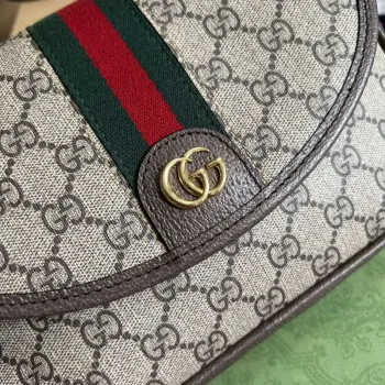Gucci 722117 Ophidia Mini Gg Kabelka přes rameno Hnědá