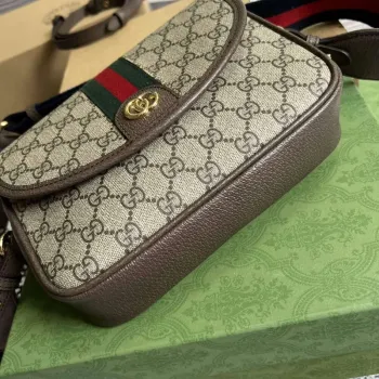 Gucci 722117 Ophidia Mini Gg Kabelka přes rameno Hnědá