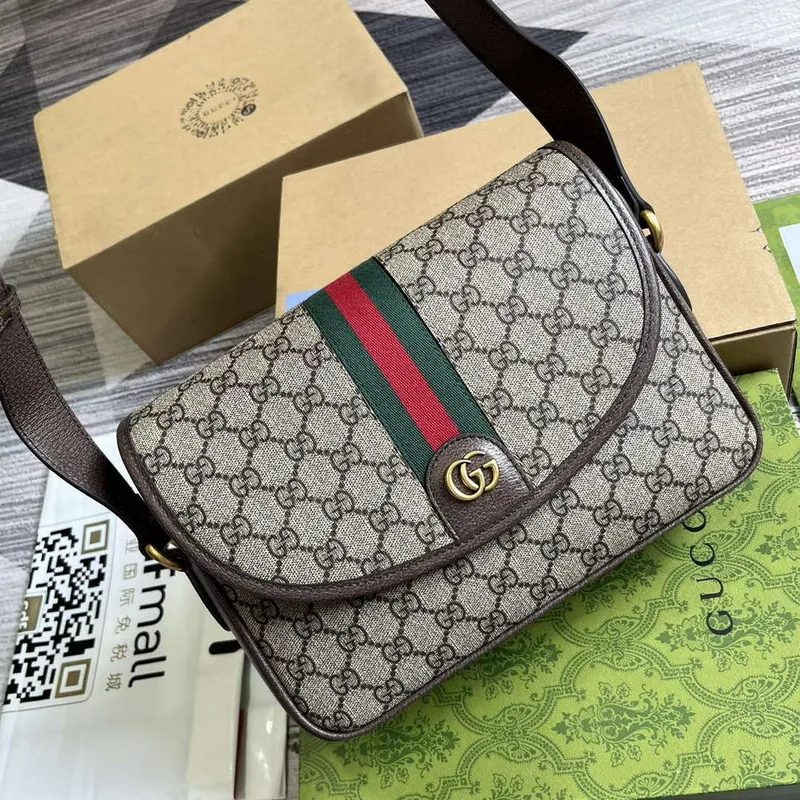 Gucci 724704 Ophidia Messenger Bag Hnědá