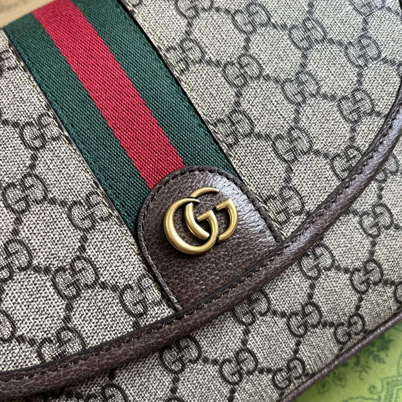 Gucci 724704 Ophidia Messenger Bag Hnědá