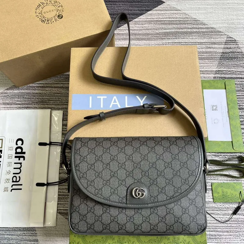 Gucci 724704 Ophidia Messenger Bag Šedá