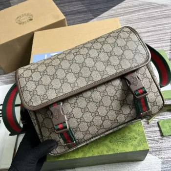 Gucci 760123 GG Messenger Bag Hnědá